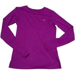 Nike Shirt Dri-Fit Long Sleeve Crew Neck Purple Warmup Running Workout‎ Top S